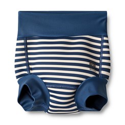 Wheat neoprene swim pants - Indigo stripe